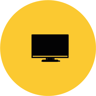 Lebonplanciné - petit écran sur fond jaune représenté par une tv de salon noir